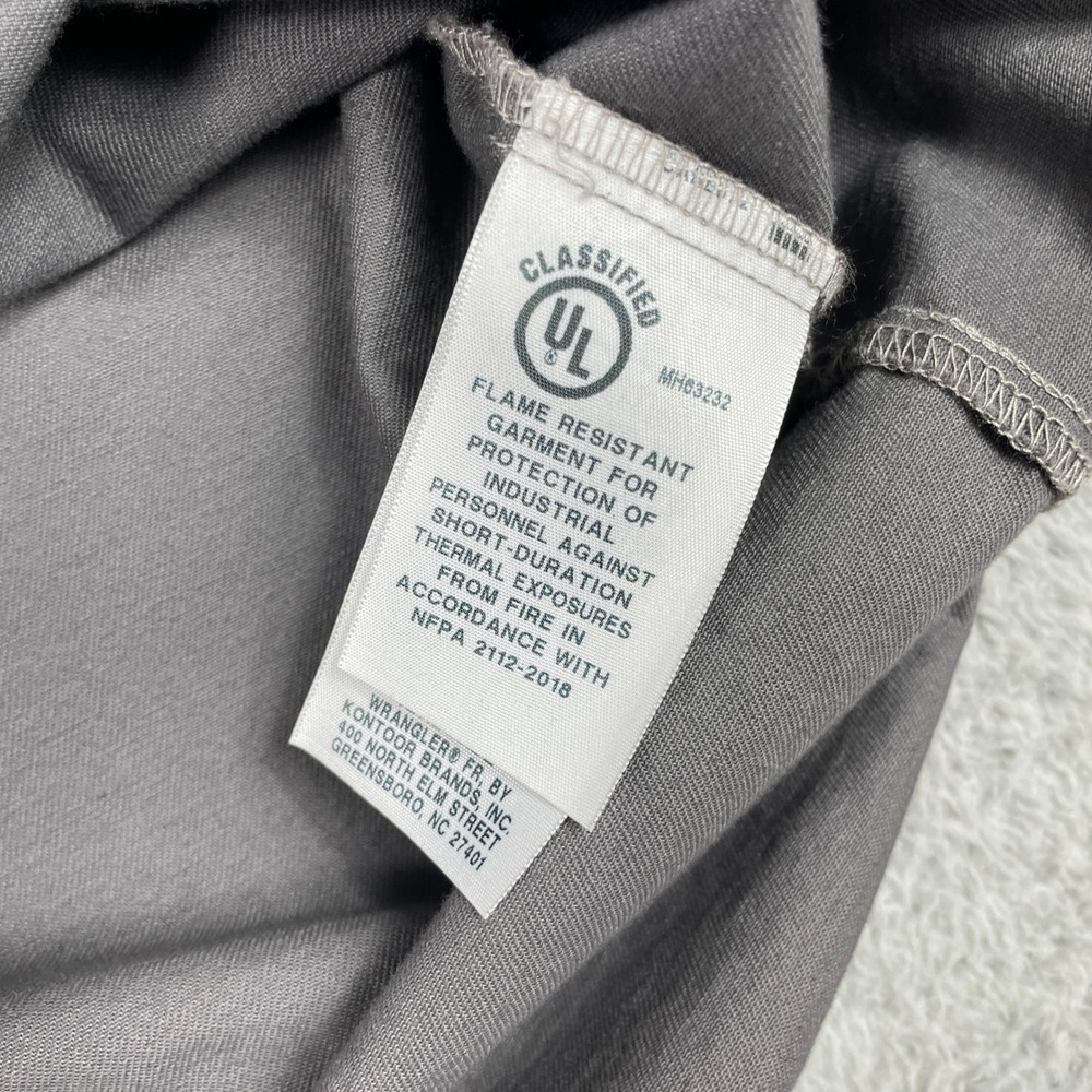 Wrangler Riggs Workwear FR Shirt Mens XL Grey Flame Resistant Long Sleeve Cotton - Picture 9 of 11